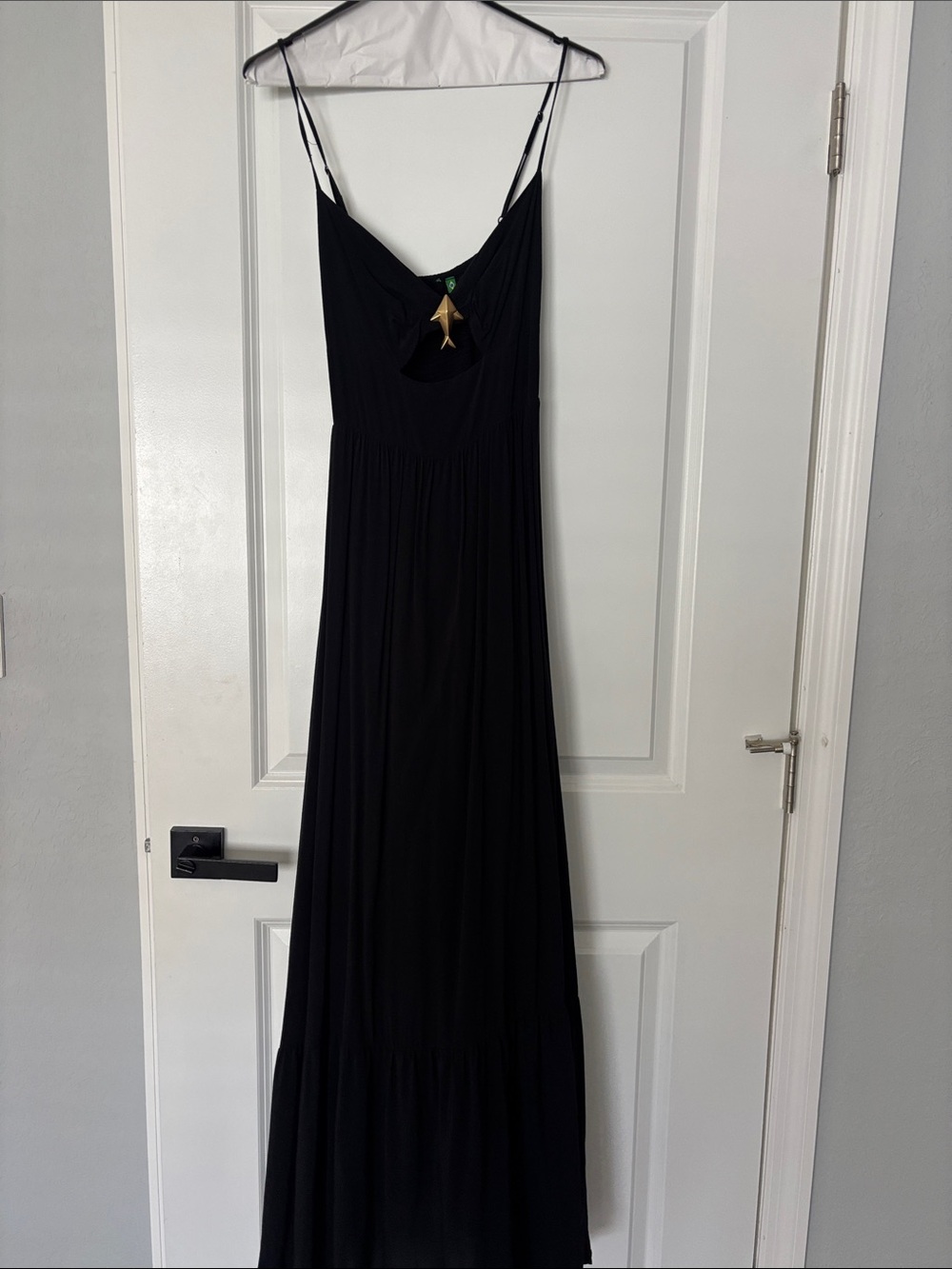 FARM Rio Black Spaghetti-Strap Maxi Dress